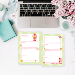 Cute Planners – Printable A5 Weekly Kawaii Planner Sweet Angel Bird ® Honey Matryoshka