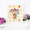 Cute Art – Sweet Angel Bird ® Teddy Bear Apple Print Wall art, Home Decor, Unique Gift