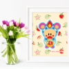 Cute Art – Sweet Angel Bird ® Teddy Bear Apple Print Wall art, Home Decor, Unique Gift