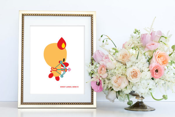 Heart Print, wall art, printable wall art, art print, home decor, nursery art, Sweet Angel Bird, unique gift, bird print, 810185