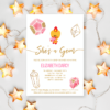 Pink and Gold Baby Shower Invitations, 5×7″ Baby Shower Party Invitation – Sweet Angel Bird ® Pink and Gold Gems Printable Baby Shower Invitations