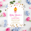 Baby Shower Party Invitation – Pink and Gold Baby Shower Invitations, 5×7″ Baby Shower Invitation – Sweet Angel Bird ® Pink and Gold Confetti Printable Baby Shower Invitations