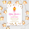 Baby Shower Party Invitation – Pink and Gold Baby Shower Invitations, 5×7″ Baby Shower Invitation – Sweet Angel Bird ® Pink and Gold Confetti Printable Baby Shower Invitations