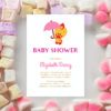 Pink Baby Shower, It’s a Girl Baby Shower Invitation – Sweet Angel Bird ® Pink Umbrella Printable Baby Shower Invitations