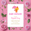 Pink Baby Shower, It’s a Girl Baby Shower Invitation – Sweet Angel Bird ® Pink Umbrella Printable Baby Shower Invitations