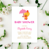 Pink Baby Shower, It’s a Girl Baby Shower Invitation – Sweet Angel Bird ® Pink Umbrella Printable Baby Shower Invitations