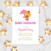 Pink Baby Shower, It’s a Girl Baby Shower Invitation – Sweet Angel Bird ® Pink Umbrella Printable Baby Shower Invitations