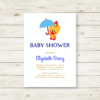 Baby Boy Baby Shower Invitations, Royal Blue and Gold Baby Shower Invitation – Sweet Angel Bird ® Blue Umbrella Printable Baby Shower Invitations