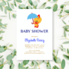 Baby Boy Baby Shower Invitations, Royal Blue and Gold Baby Shower Invitation – Sweet Angel Bird ® Blue Umbrella Printable Baby Shower Invitations