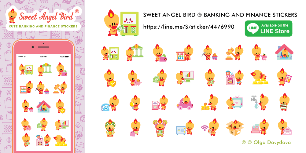 Sweet Angel Bird ® Banking and Finance Stickers