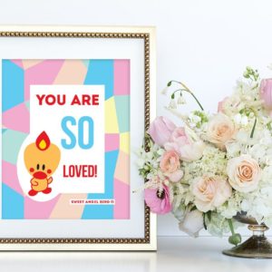 You Are Loved, wall art, printable wall art, art print, home decor, nursery art, Sweet Angel Bird, unique gift, bird print, 810004