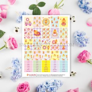 Printable Planner Stickers - Sweet Angel Bird ® Erin Condren Stickers for Cute Planner, Kawaii Planner